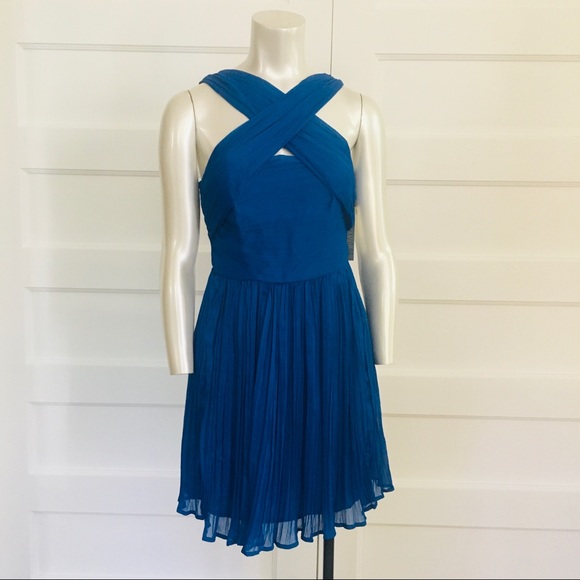 NWT B.B. Dakota pleated crinkle crisscross dress 6 - Picture 2 of 7